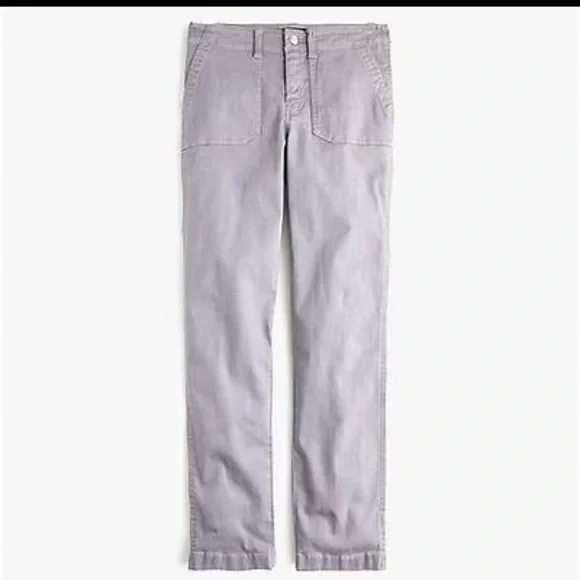 Jcrew Petite Vintage Straight Cargo pant in Slub Sateen - Picture 2 of 6